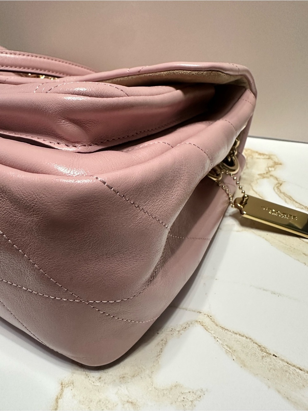 Coach Elodie Quilted Leather Crossbody Bag- Carnation Pink; Style CCZ62 - Picture 4 of 11